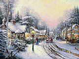 Thomas Kinkade Christmas Village painting